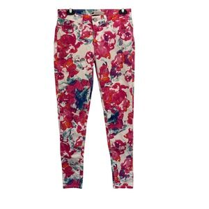 Levi's Legging Jeans Floral Watercolor Pink Teal Stretch Denim Skinny W29
